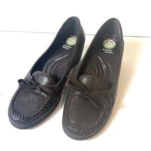 Earth Shoe Gelron Womens Sz 8.5 Platform Wedge Pumps Tassel Brown Leather Casual